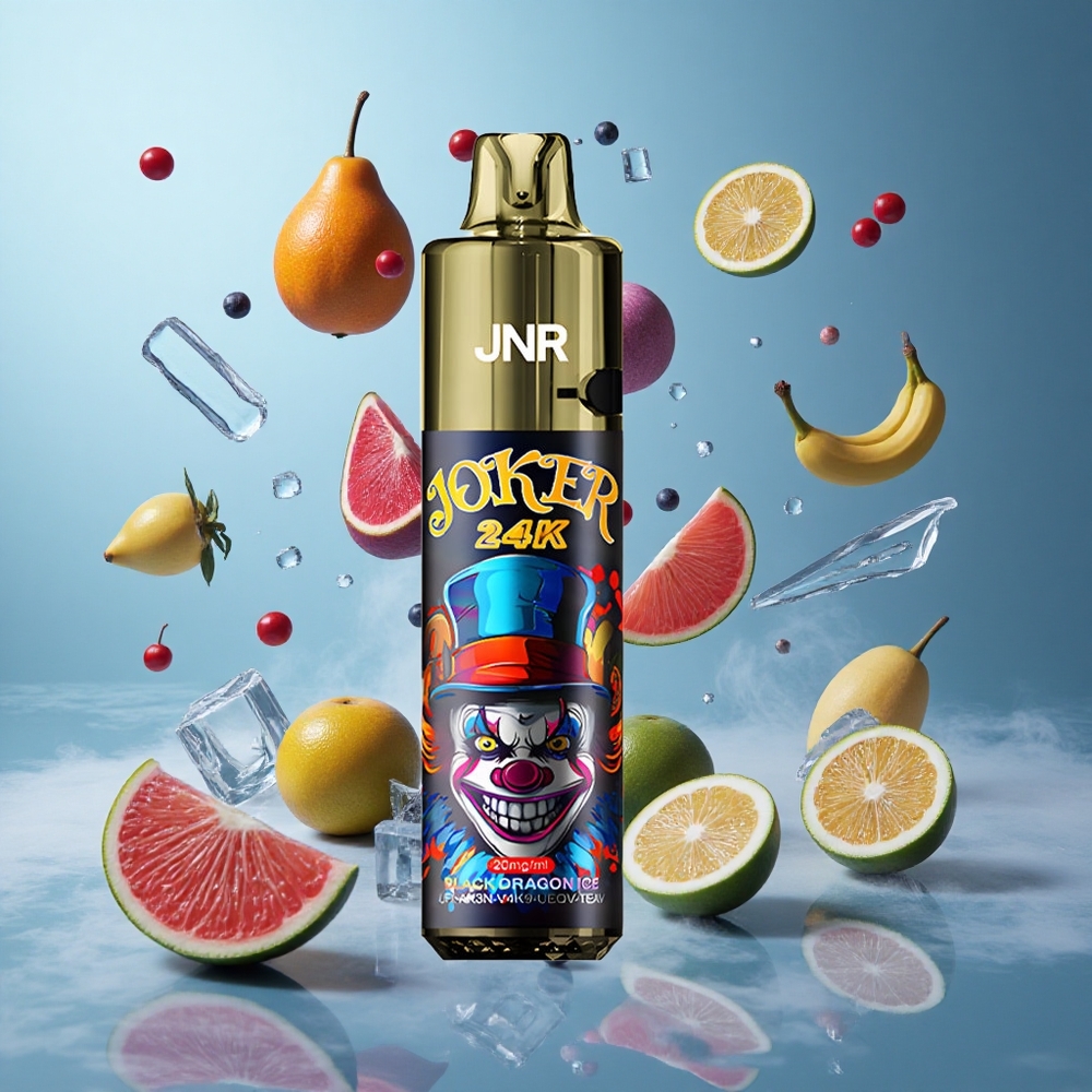 JNR Joker 24K 24000 Puffs Disposable Vape Black Dragon Ice 2+10ml Refillable Pod TPD Compliant