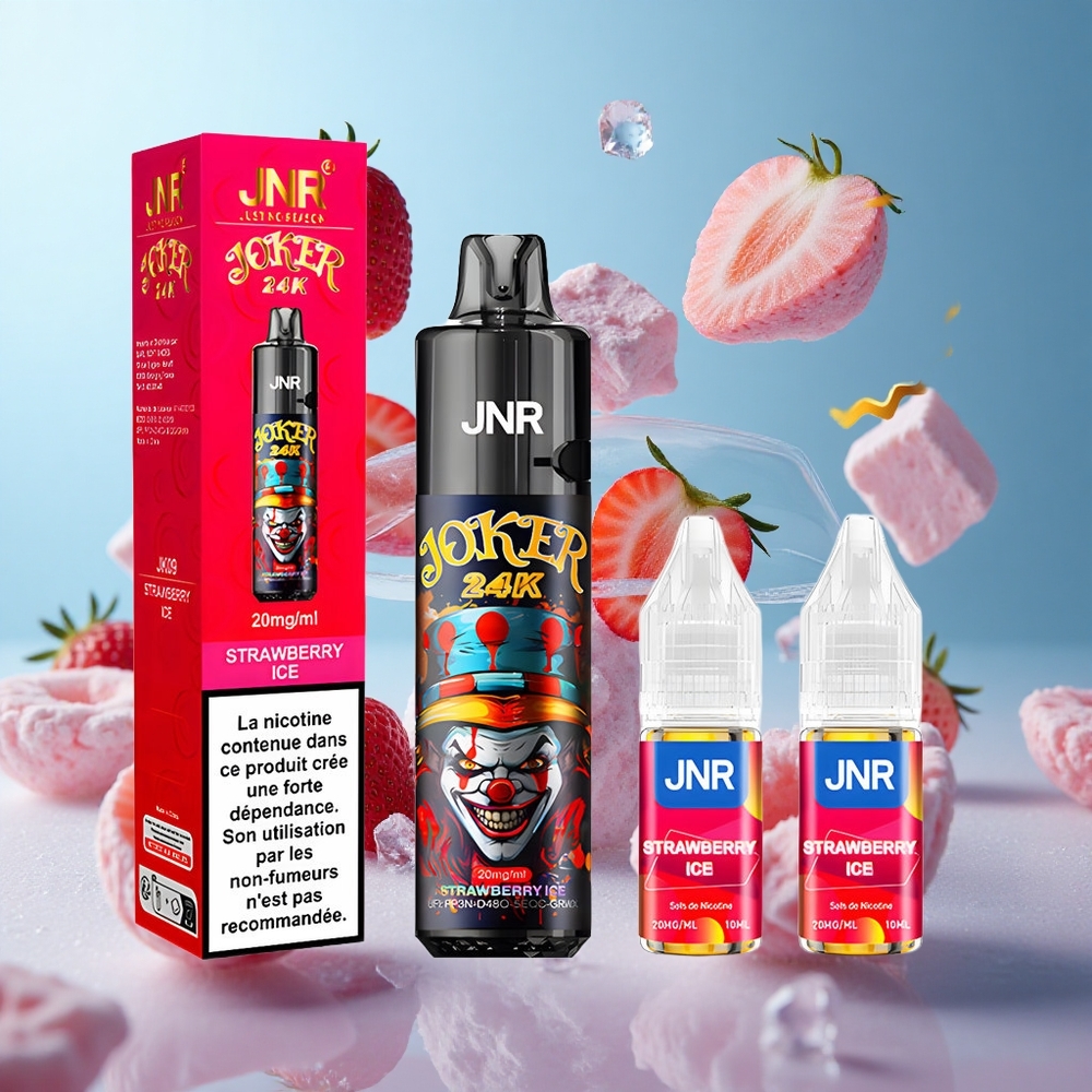 JNR Joker 24K 24000 Puffs Strawberry Ice Disposable Vape 2+10ml Refillable 800mAh Type-C