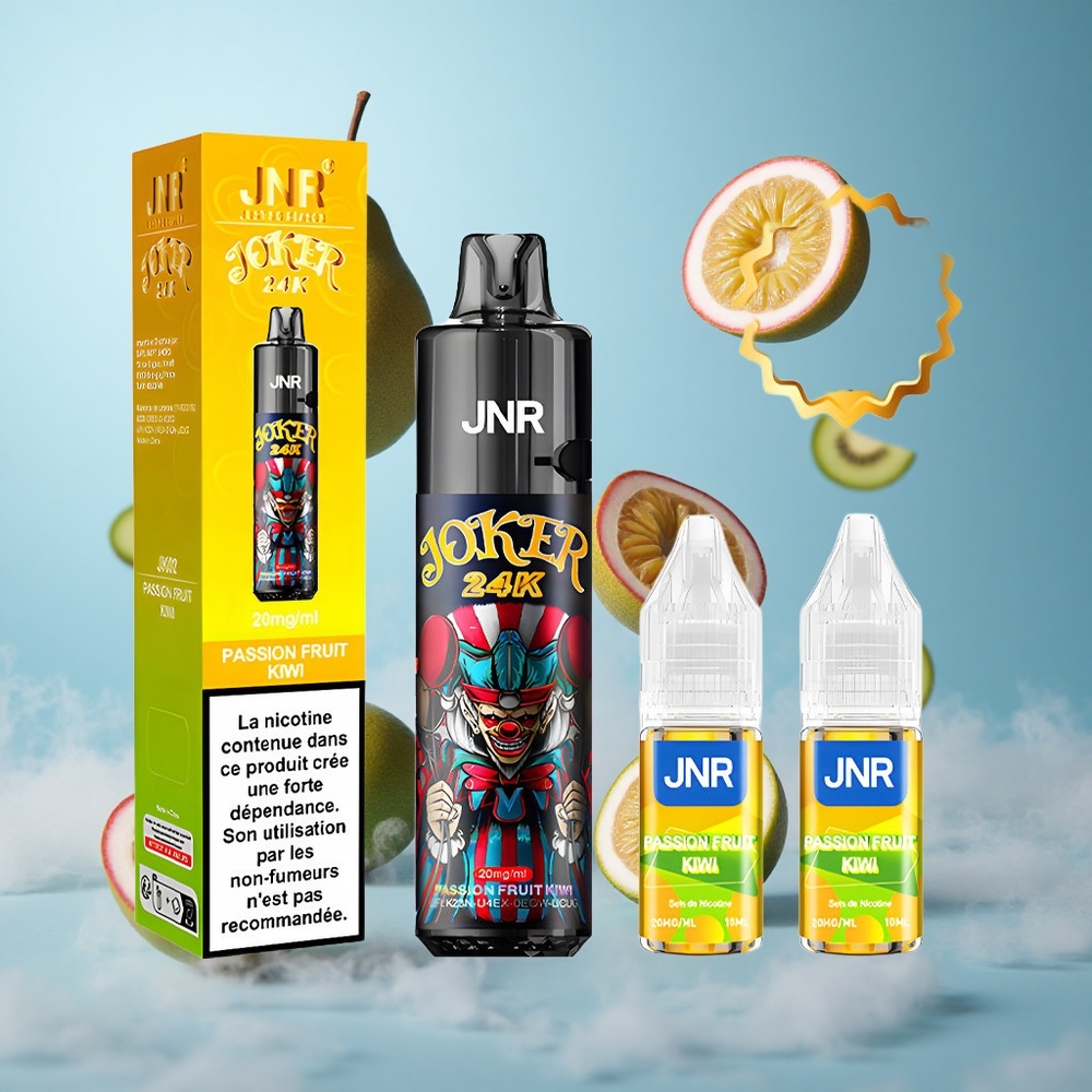 JNR Joker 24K Puffs 2+10ml Refillable Passion Fruit Kiwi Disposable Vape