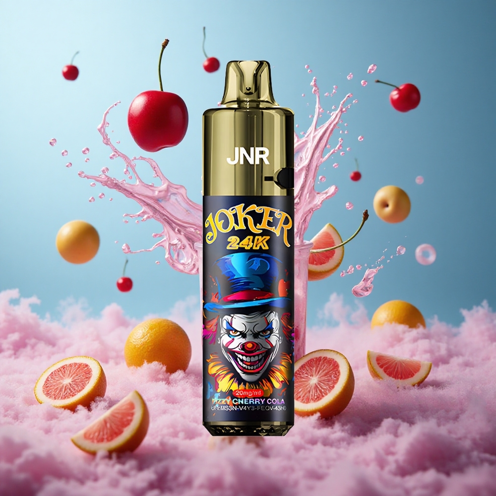 JNR Joker 24K Puffs Disposable Vape Fizzy Cherry Cola 2+10ml Refillable Pod 800mAh