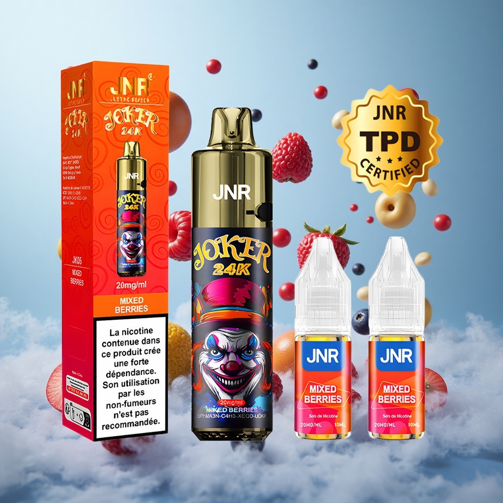 JNR Joker 24K Puffs Disposable Vape Mixed Berries Refillable 2+10ml 800mAh