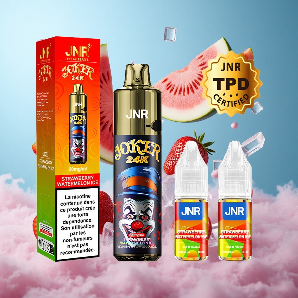 JNR Joker 24K Puffs Disposable Vape Strawberry Watermelon Ice 800mAh 2% Nicotine