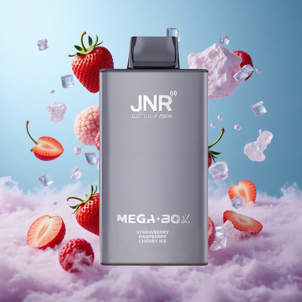 JNR Mega Box 25000 Puffs 30ml 850mAh Dual Mesh Disposable Vape Strawberry Raspberry Cherry Ice