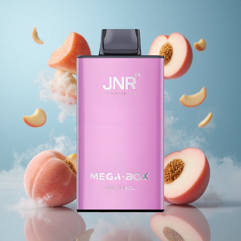 JNR Mega Box 25000 Puffs 30ml Dual Mesh Juicy Peach Disposable Vape
