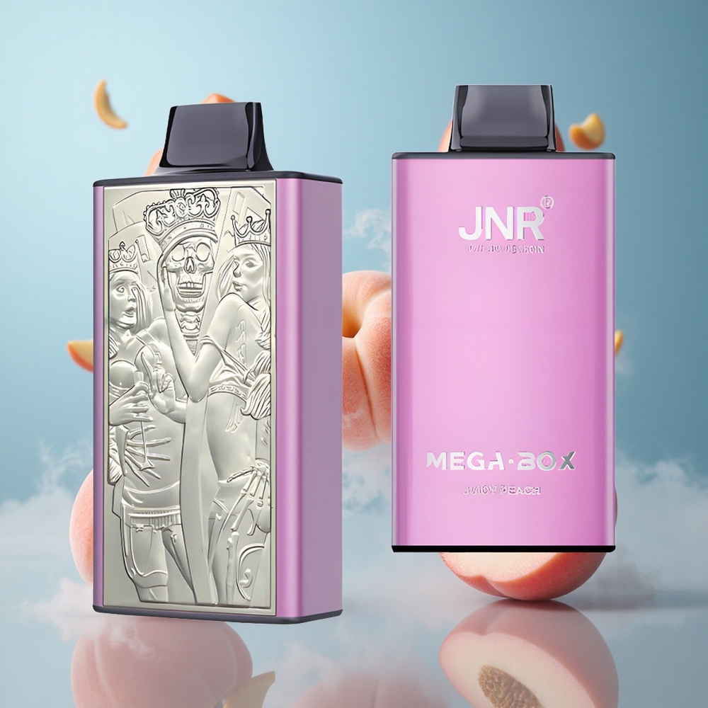JNR Mega Box 25000 Puffs 30ml Dual Mesh Juicy Peach Disposable Vape