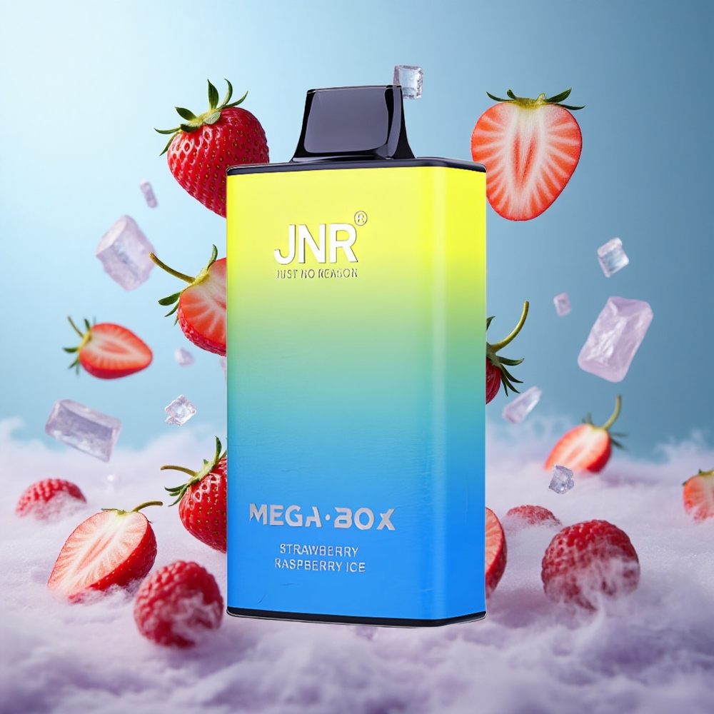 JNR Mega Box 25000 Puffs Dual Mesh 30ml Strawberry Raspberry Ice Disposable Vape
