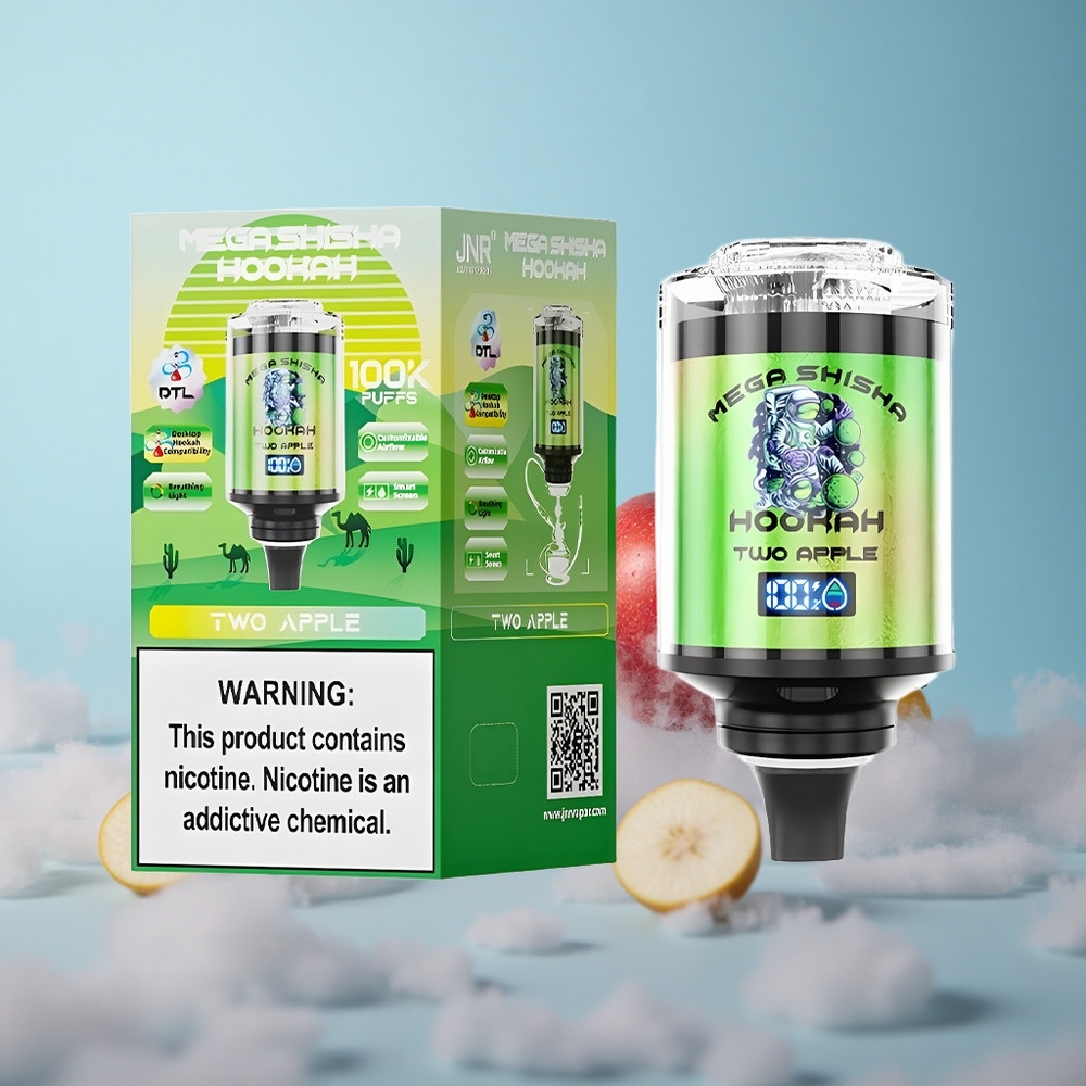 JNR Mega Shisha 100K 2 Apple 60ml 2200mAh Type-C Adjustable Airflow Smart Screen