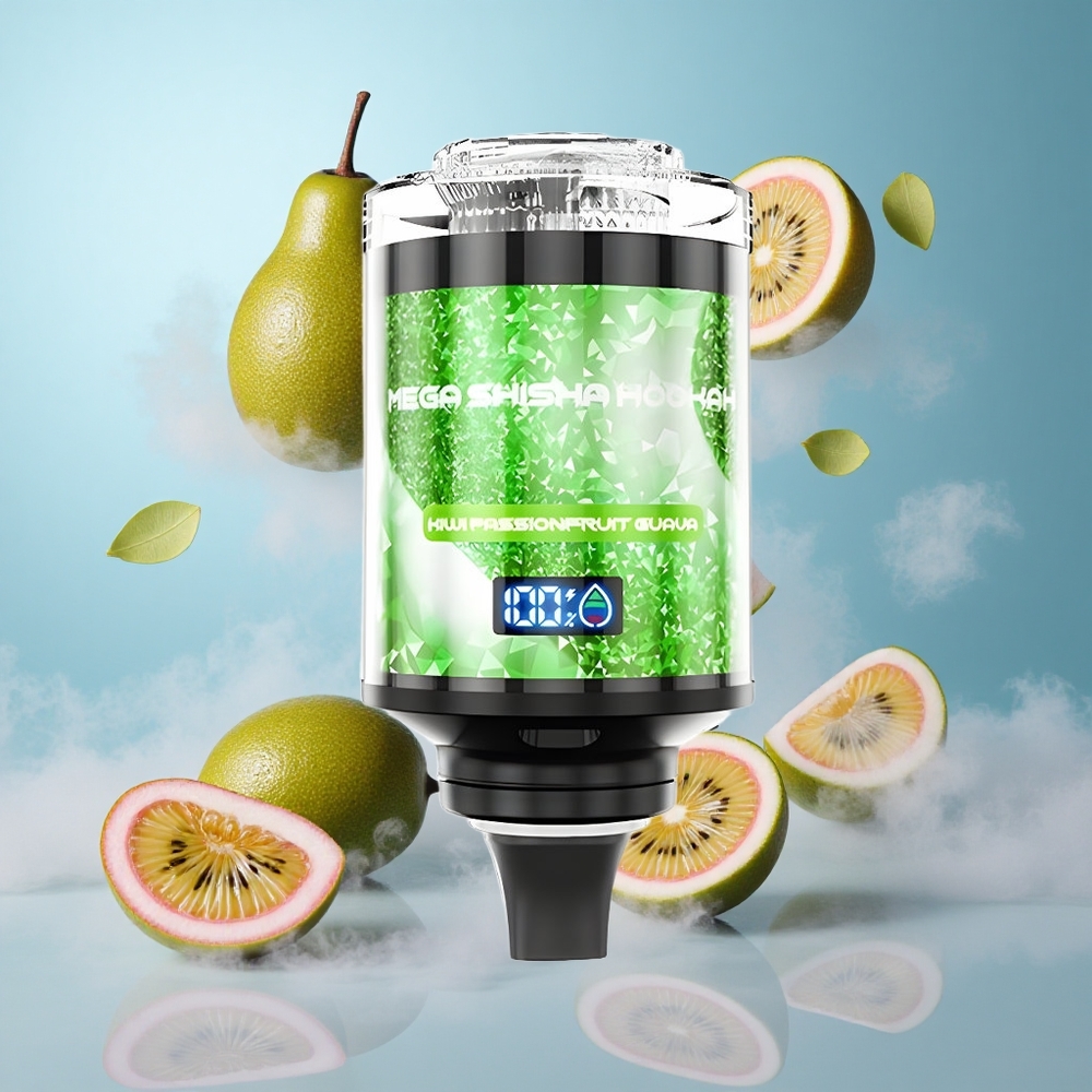JNR Mega Shisha 100K Kiwi Passionfruit Guava 70.2mm 60mL 2200mAh Type-C Smart Screen Adjustable Airflow