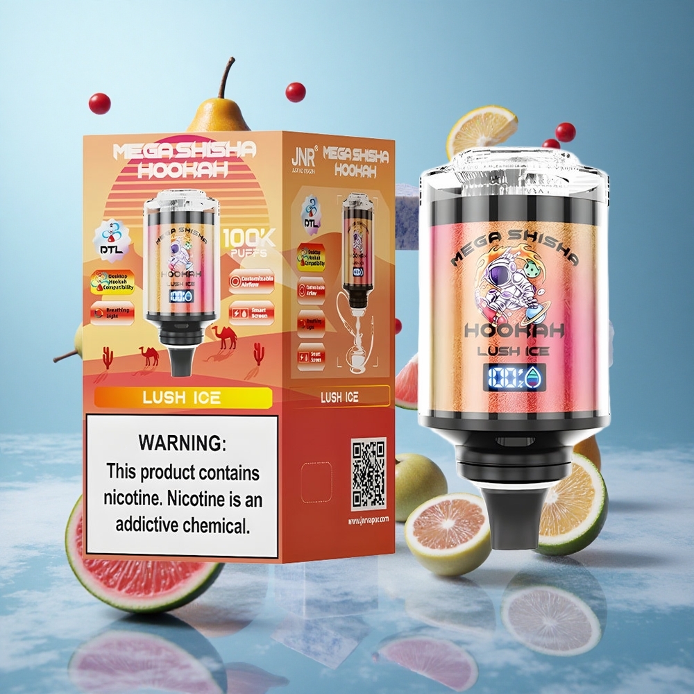 JNR Mega Shisha 100K Lush Ice Desktop 70.2mm 60ml 2200mAh Type-C Smart Screen Airflow