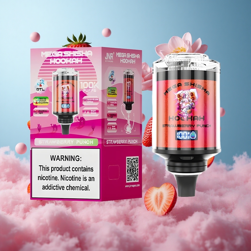 JNR Mega Shisha 100K Strawberry Punch 70.2mm Desktop 60mL 2200mAh Type-C