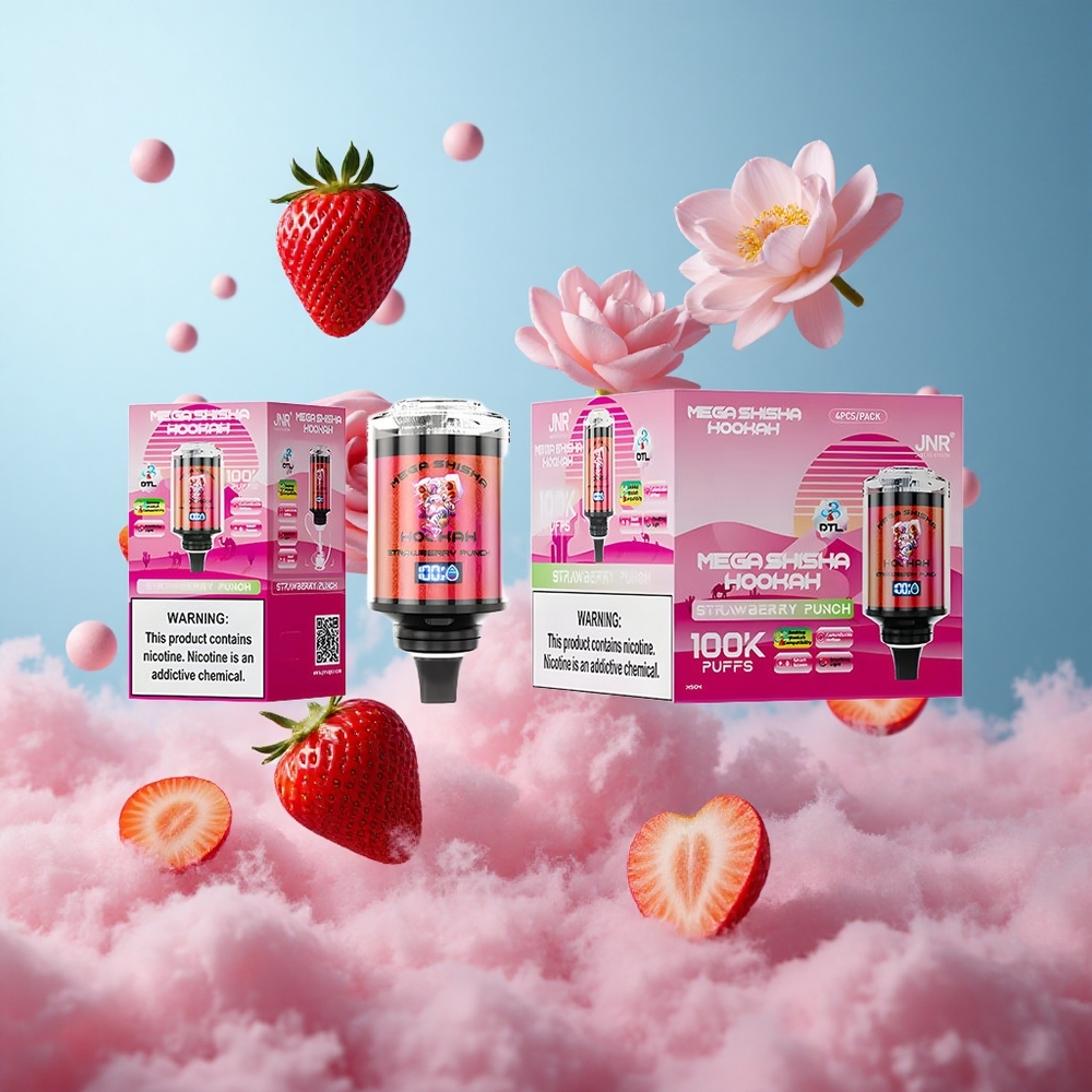 JNR Mega Shisha 100K Strawberry Punch 70.2mm Desktop 60mL 2200mAh Type-C