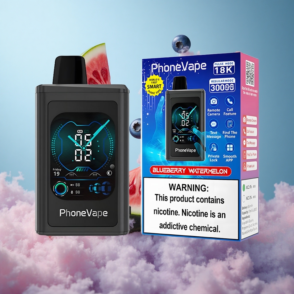 JNR PhoneVape 30000 Puffs Turbo Adjustable Airflow Blueberry Watermelon Disposable Vape