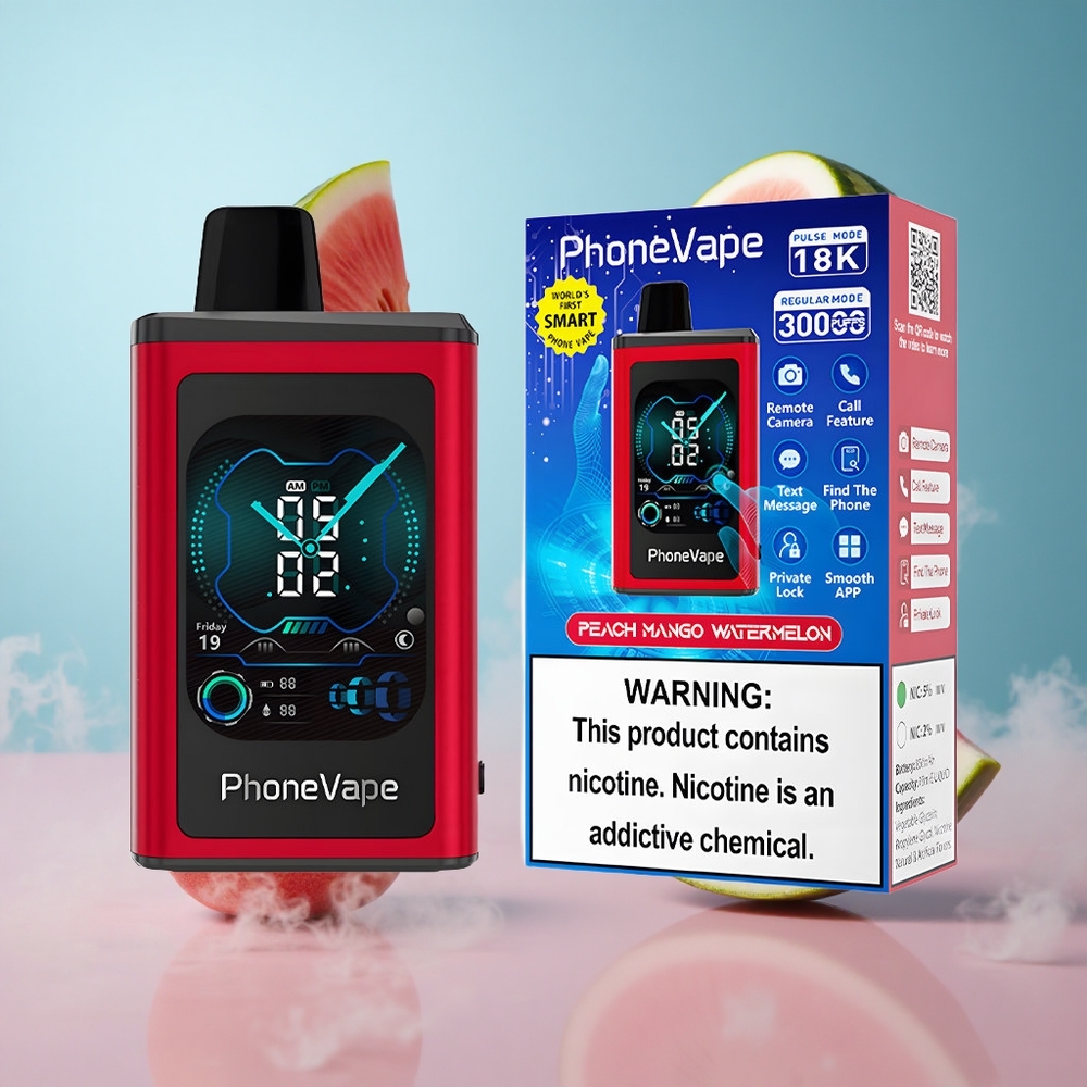 JNR PhoneVape 30000 Puffs Turbo Adjustable Airflow Peach Mango Watermelon