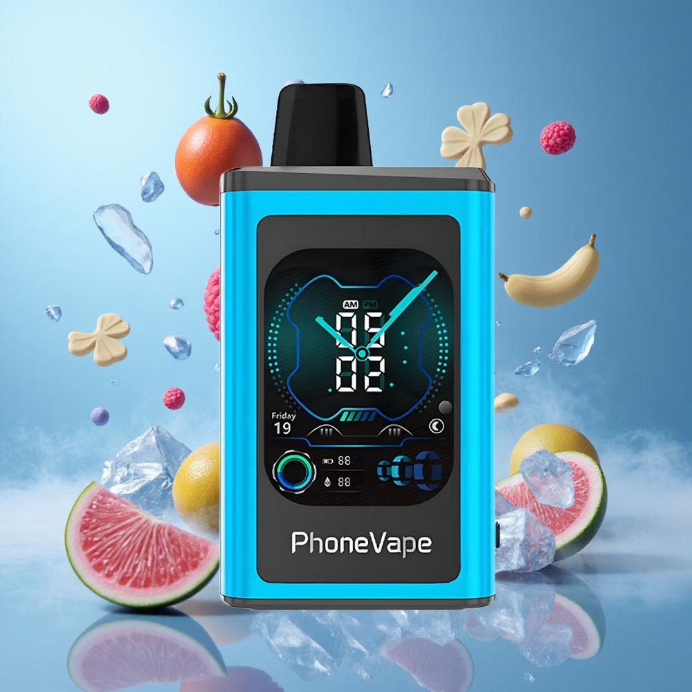 JNR PhoneVape 30000 Turbo Adjustable Airflow App Controlled Blue Razz Ice