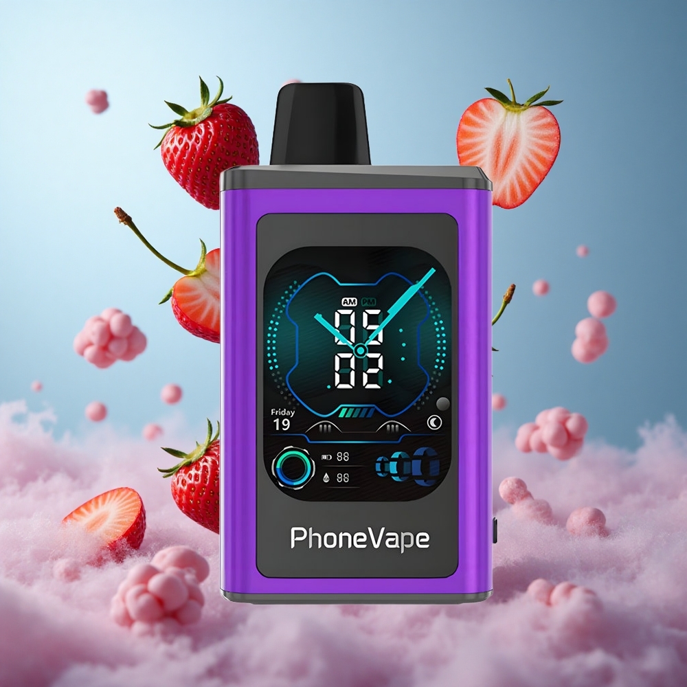 JNR PhoneVape 30000 Turbo Adjustable Airflow Disposable Cherry Strawberry Raspberry