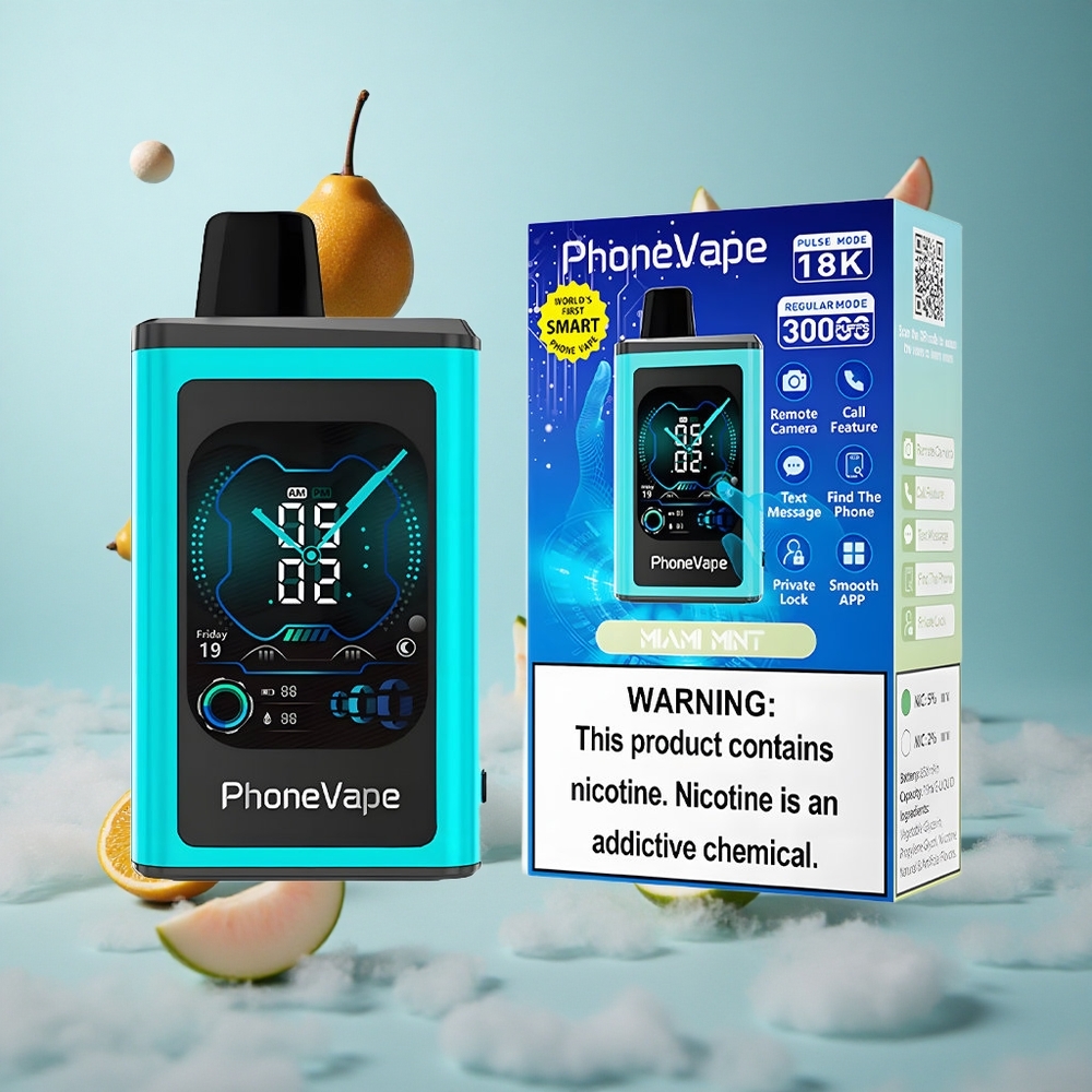 JNR PhoneVape 30000 Turbo Adjustable Airflow Disposable Vape Miami Mint