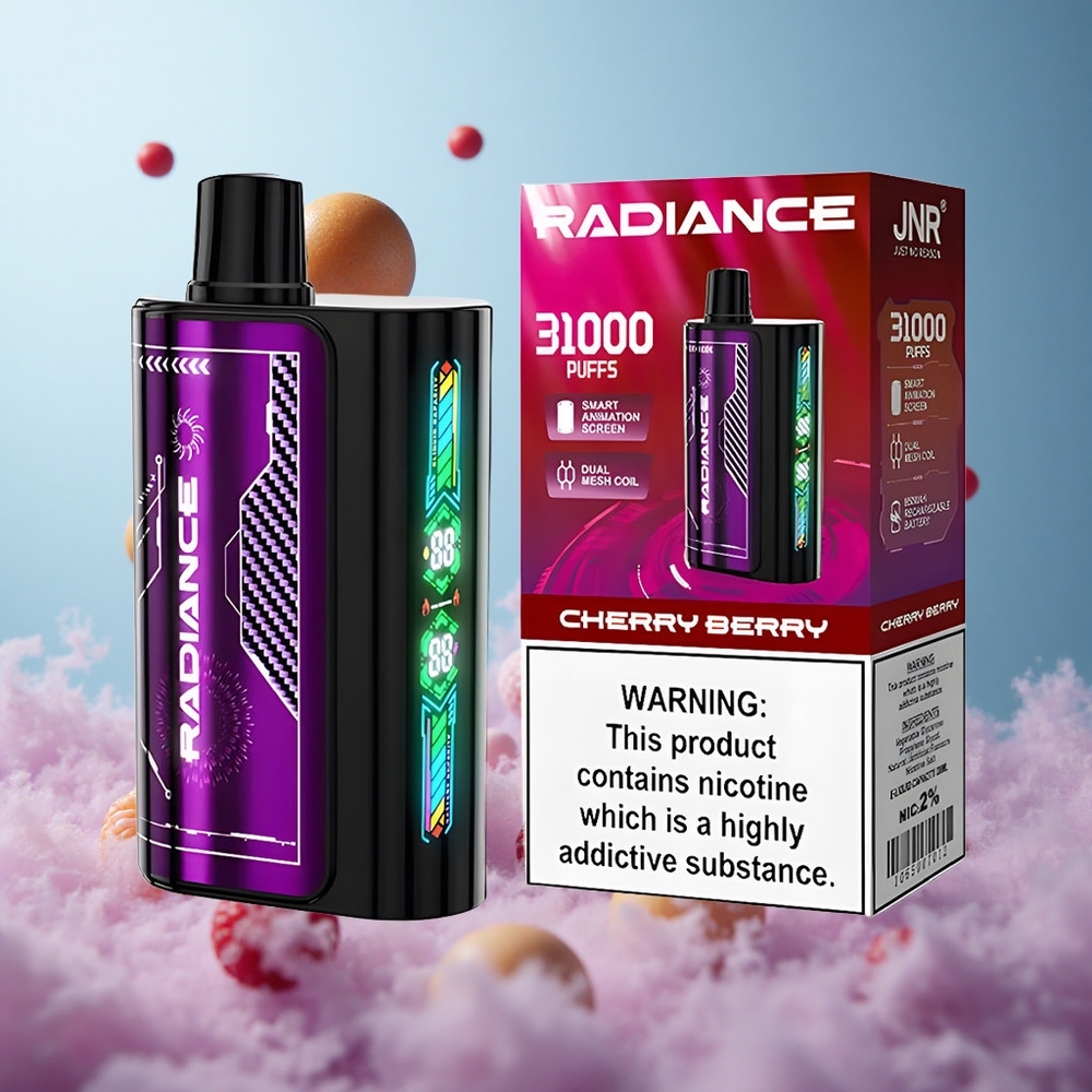 JNR Radiance 31000 Puffs 28ml Cherry Berry Dual Mesh Rechargeable
