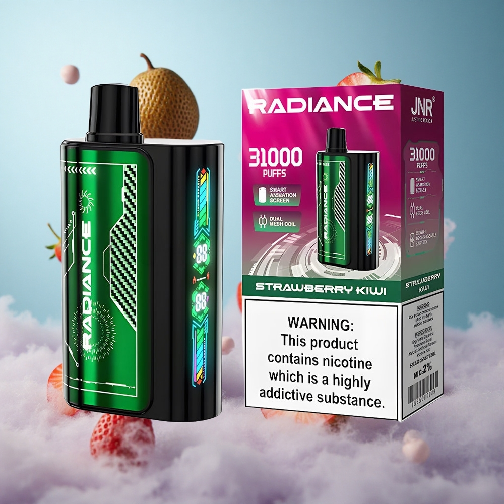 JNR Radiance 31000 Puffs 28ml Strawberry Kiwi Dual Mesh Rechargeable Disposable Vape