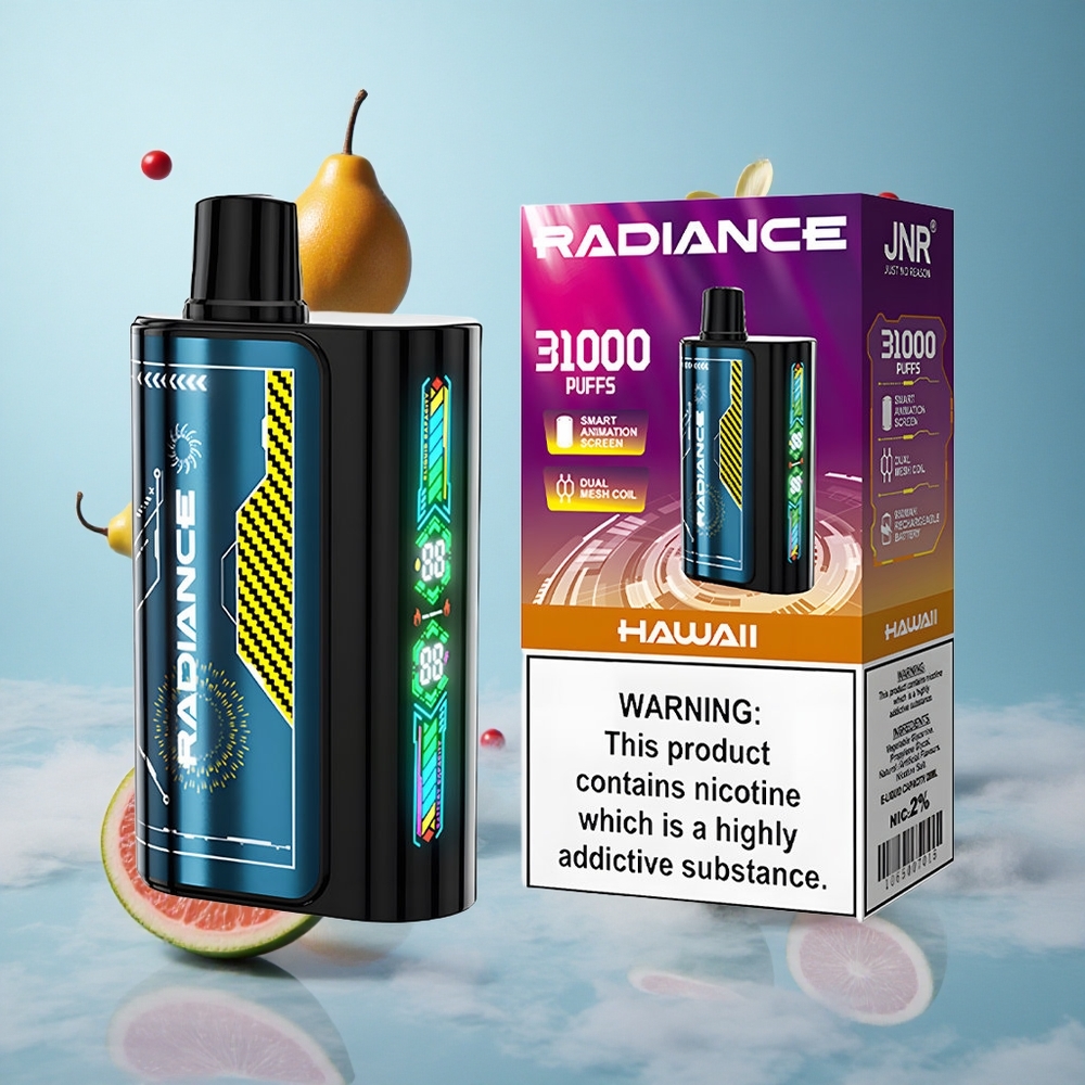 JNR Radiance 31000 Puffs Disposable Vape Hawaii 28ml Dual Mesh 950mAh Type-C 2% Nicotine