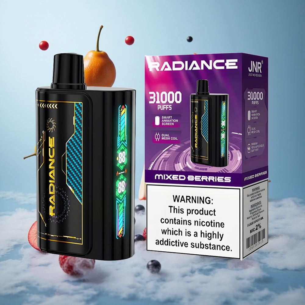 JNR Radiance 31000 Puffs Disposable Vape Mixed Berries 28ml Dual Mesh 950mAh Type-C 2% Nicotine