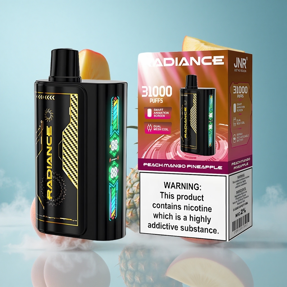 JNR Radiance 31000 Puffs Peach Mango Pineapple 28ml Dual Mesh 950mAh Type-C