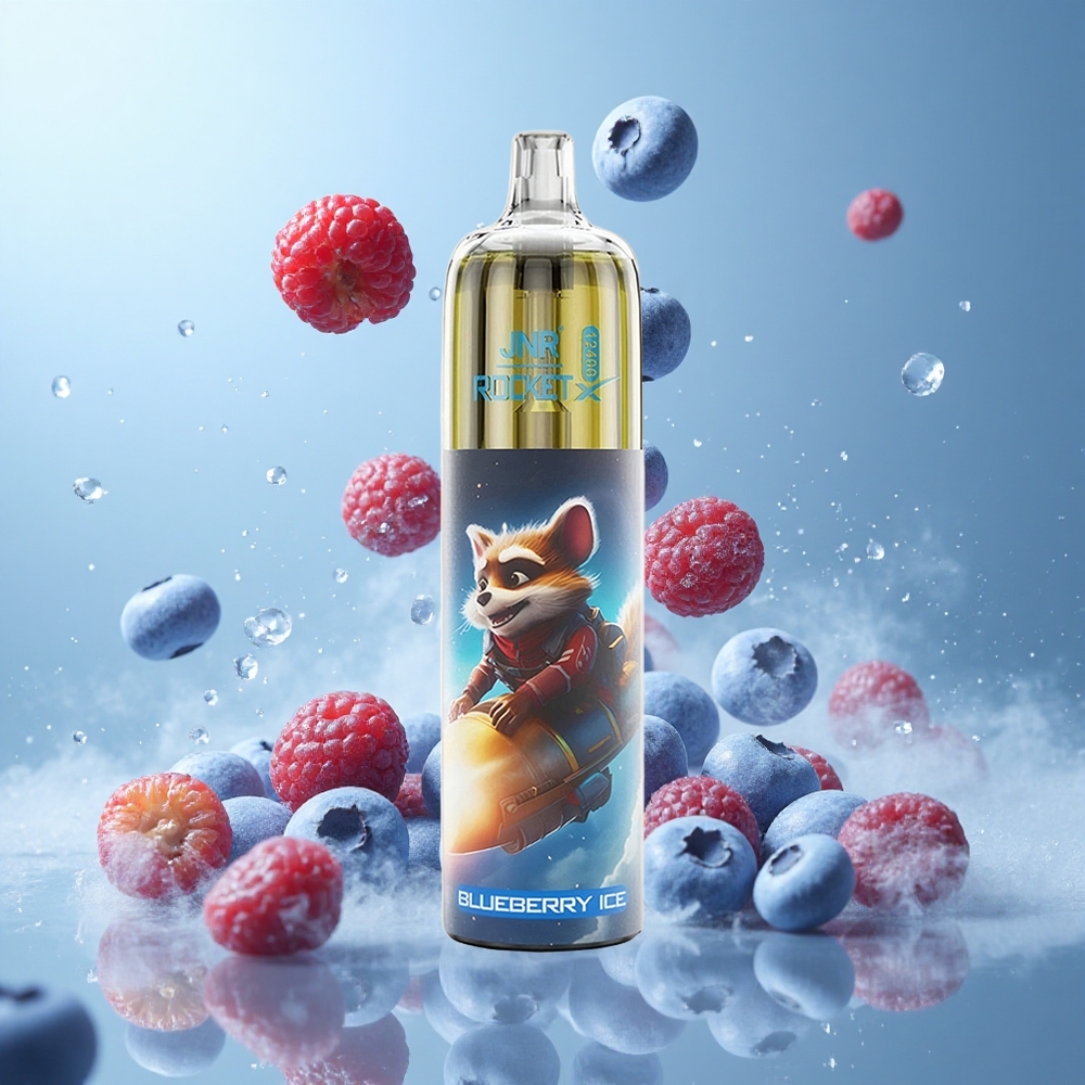 JNR Rocket-X 12400 Puffs Adjustable Airflow RGB Blueberry Ice Disposable Vape