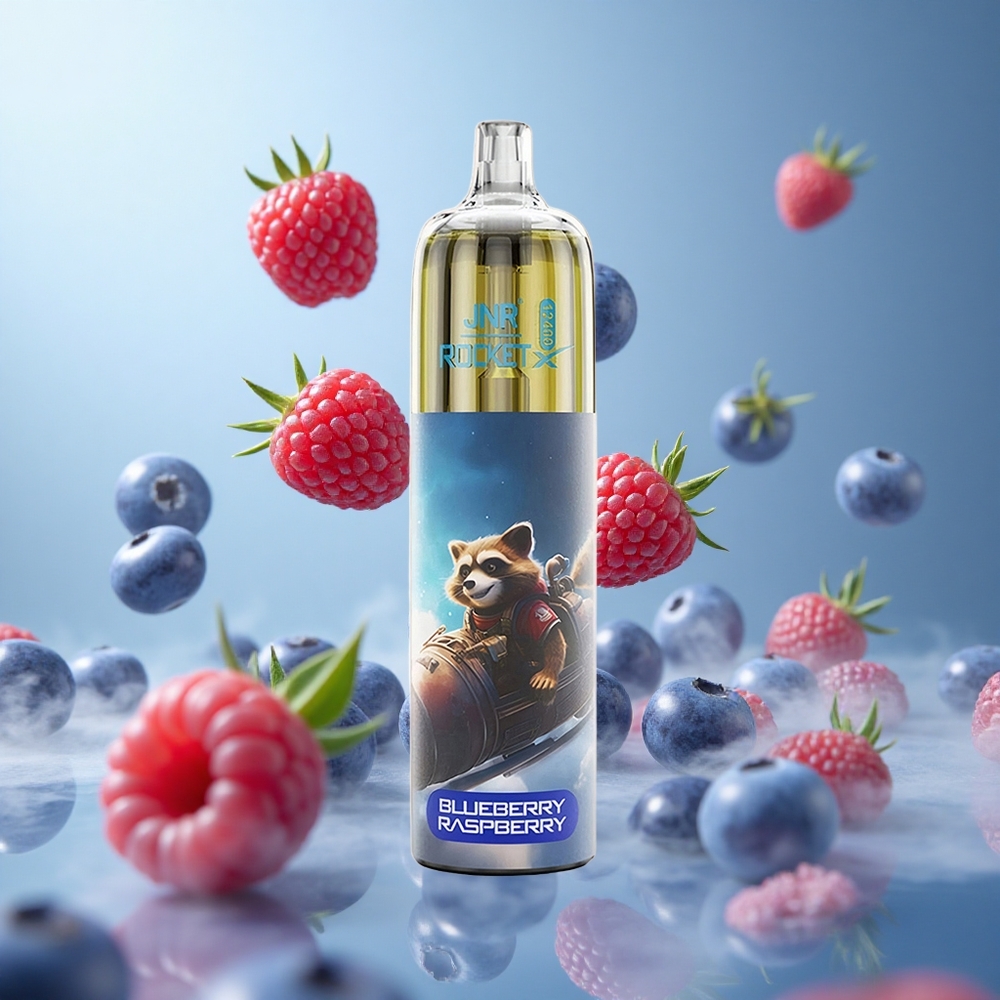 JNR Rocket-X 12400 Puffs Blueberry Raspberry Disposable Vape RGB Airflow Mesh 25mL Type-C