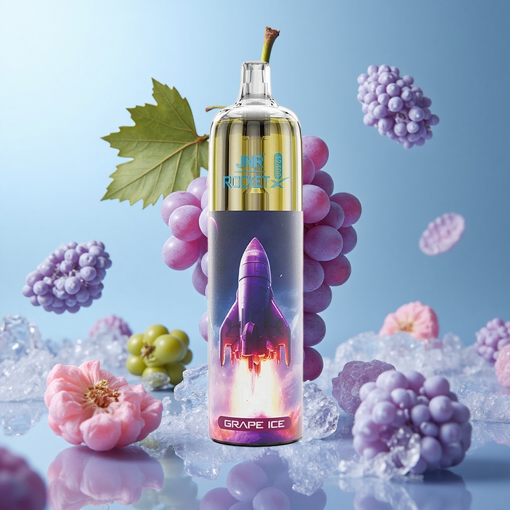 JNR Rocket-X 12400 Puffs Disposable Vape Grape Ice RGB 25ml Type-C Quick Charge