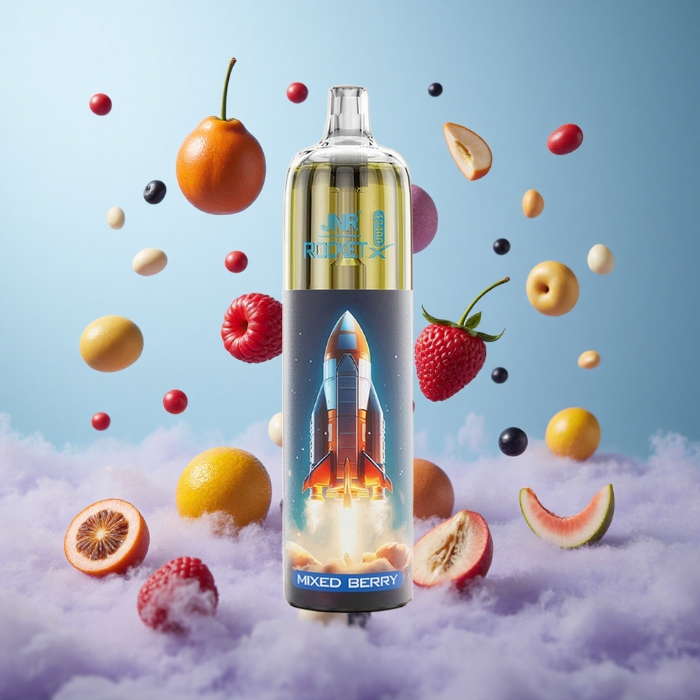 JNR Rocket-X 12400 Puffs Disposable Vape Mixed Berry 850mAh 25ml Type-C RGB 1.2ohm Mesh Adjustable Airflow