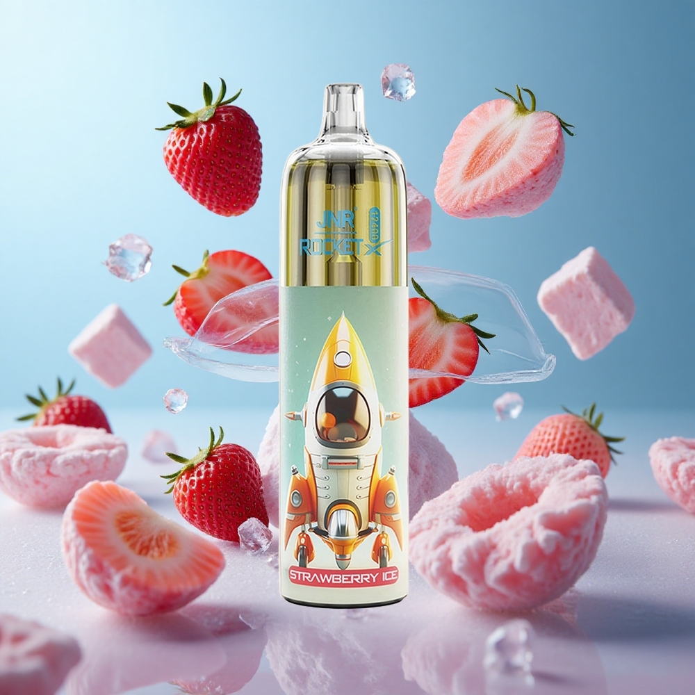 JNR Rocket-X 12400 Puffs Disposable Vape Strawberry Ice Adjustable Airflow RGB 25ml