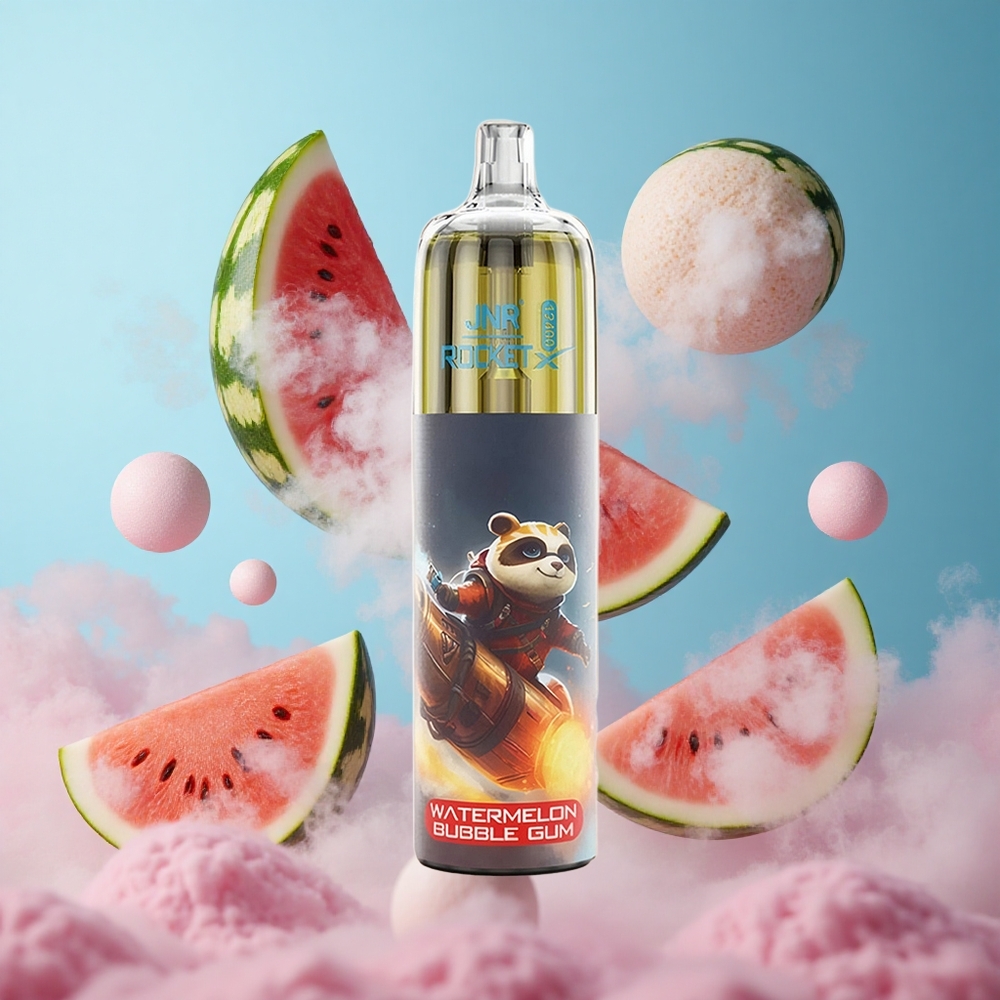 JNR Rocket-X 12400 Puffs Disposable Vape Watermelon Bubble Gum RGB Type-C Quick Charge 850mAh