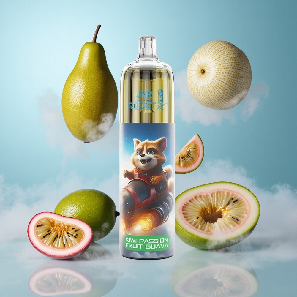 JNR Rocket-X 12400 Puffs Kiwi Passion Fruit Guava Disposable Vape Adjustable Airflow RGB Lights Type-C Quick Charge