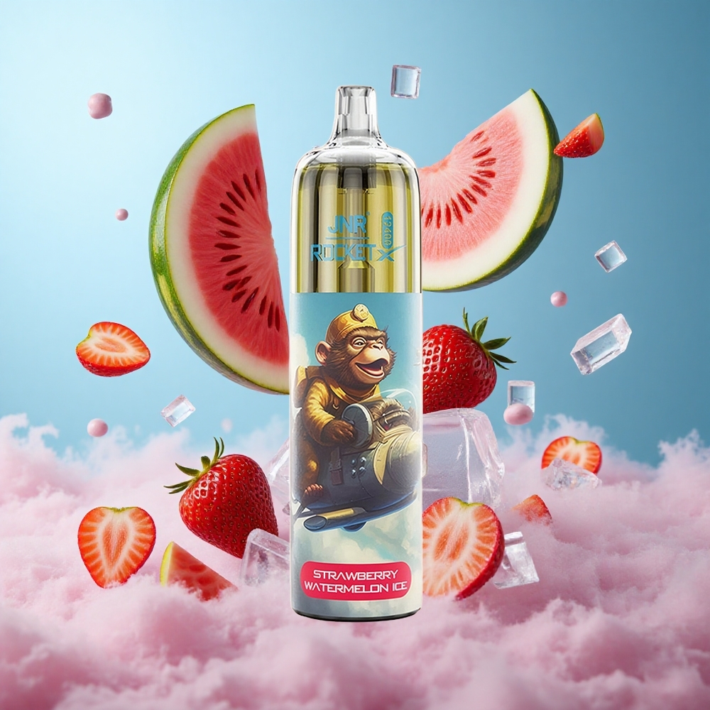 JNR Rocket-X 12400 Puffs Strawberry Watermelon Ice Disposable Vape RGB Airflow 850mAh Type-C