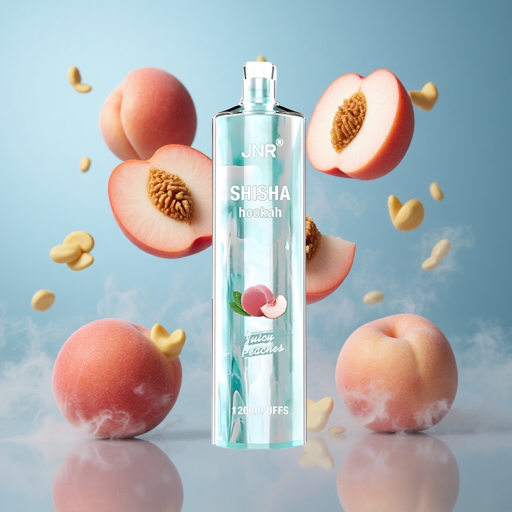 JNR Shisha Hookah 12000 Puffs 24ml Juicy Peaches 750mAh 0.6 Ohm Type-C