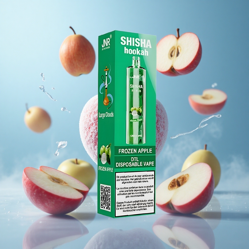 JNR Shisha Hookah 12000 Puffs Frozen Apple 750mAh 24ml 0.6 Ohm Mesh Coil Type-C