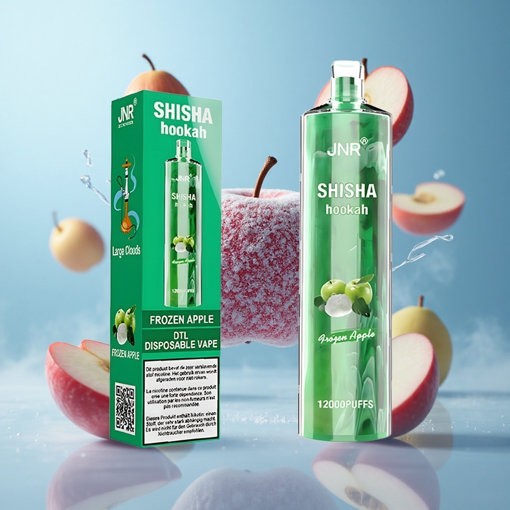 JNR Shisha Hookah 12000 Puffs Frozen Apple 750mAh 24ml 0.6 Ohm Mesh Coil Type-C