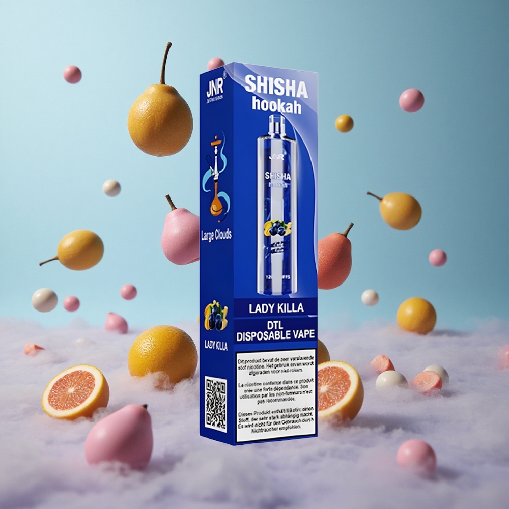 JNR Shisha Hookah 12000 Puffs Lady Killa 24ml 750mAh Type-C 0% 2% Nicotine 0.6 Ohm Mesh Disposable Vape