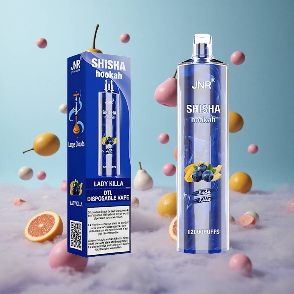 JNR Shisha Hookah 12000 Puffs Lady Killa 24ml 750mAh Type-C 0% 2% Nicotine 0.6 Ohm Mesh Disposable Vape