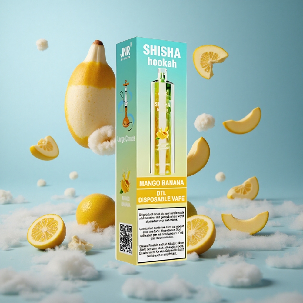 JNR Shisha Hookah 12000 Puffs Mango Banana 750mAh 24ml 0.6Ω Mesh Type-C
