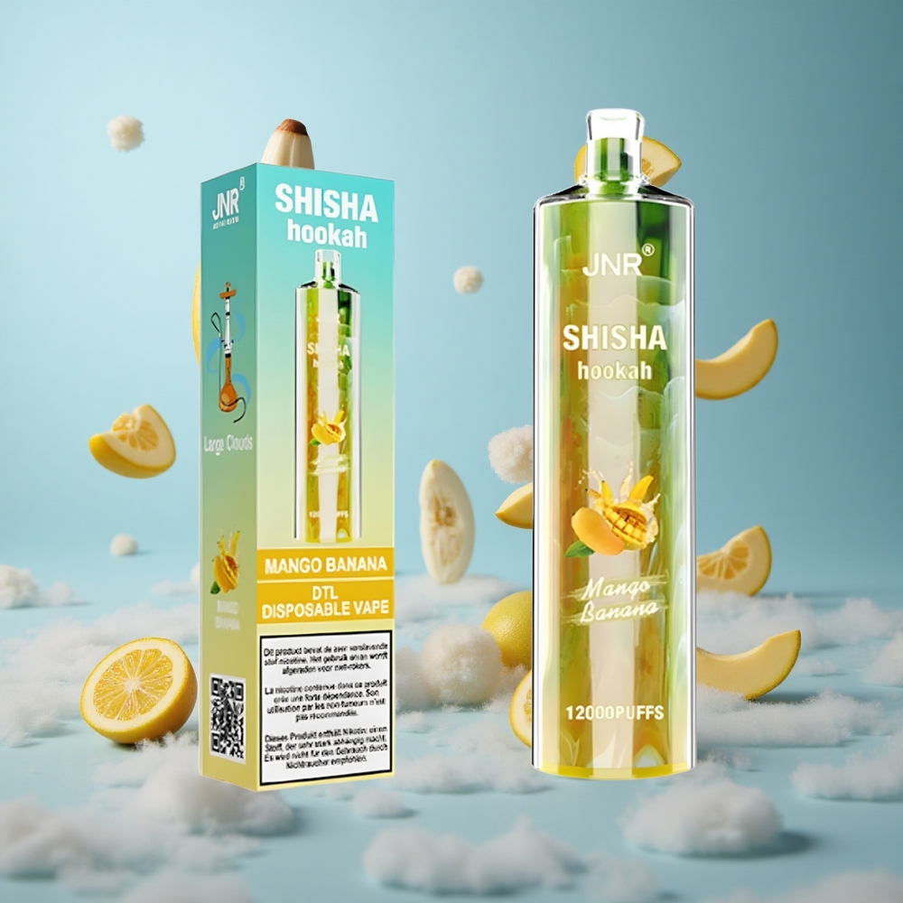 JNR Shisha Hookah 12000 Puffs Mango Banana 750mAh 24ml 0.6Ω Mesh Type-C