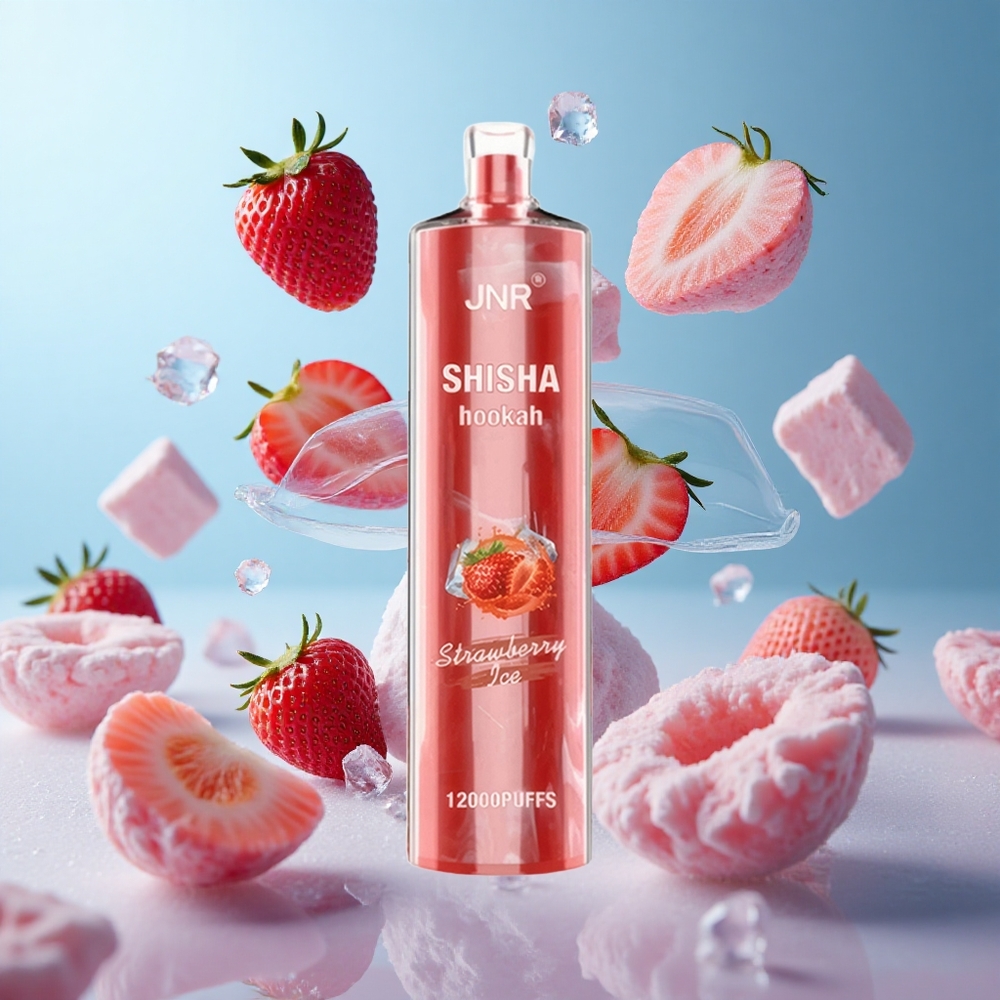 JNR Shisha Hookah 12000 Puffs Strawberry Ice 24ml 750mAh 0.6 Ohm Type-C
