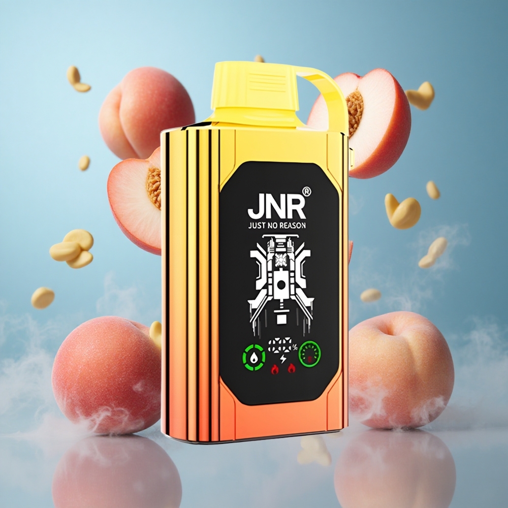 JNR Shisha Hookah Box 20500 Puffs HD Display Dual Mesh Coil Juicy Peaches