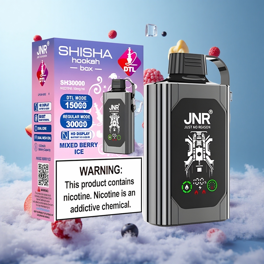 JNR Shisha Hookah Box 20500 Puffs Mixed Berry Ice 25ml 1000mAh Type-C Dual Mesh Coil