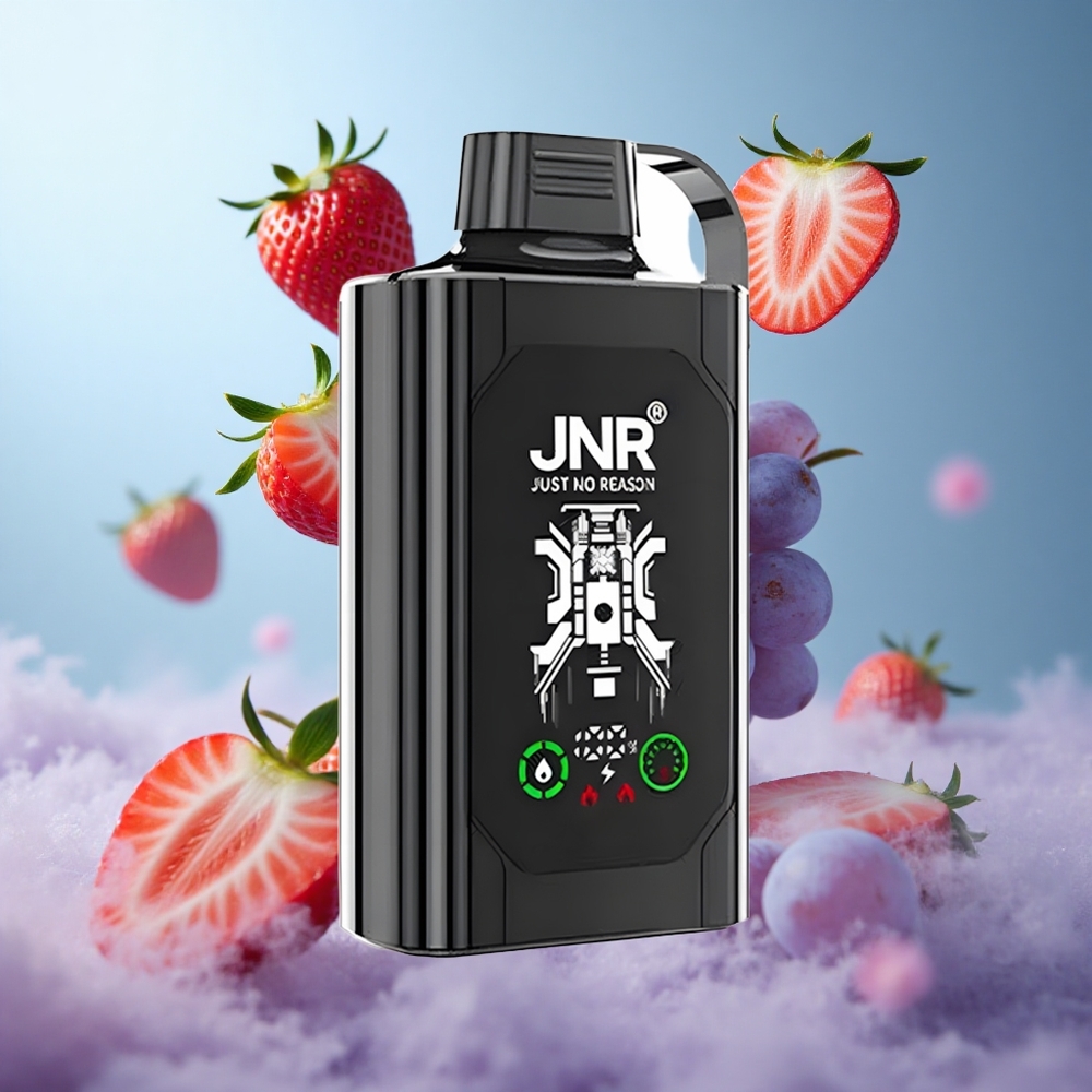 JNR Shisha Hookah Box 20500 Puffs Strawberry Grape HD Display 1000mAh Type-C Quick Charge Dual Mesh Coil & Dual Core 0%/2%/5% Nicotine