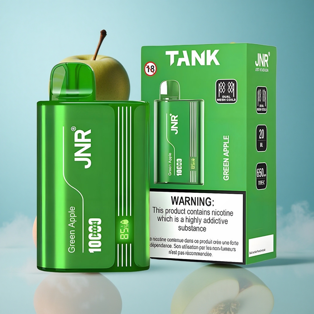 JNR Tank 10000 Puffs Digital Display Dual Mesh Green Apple Peach Pear