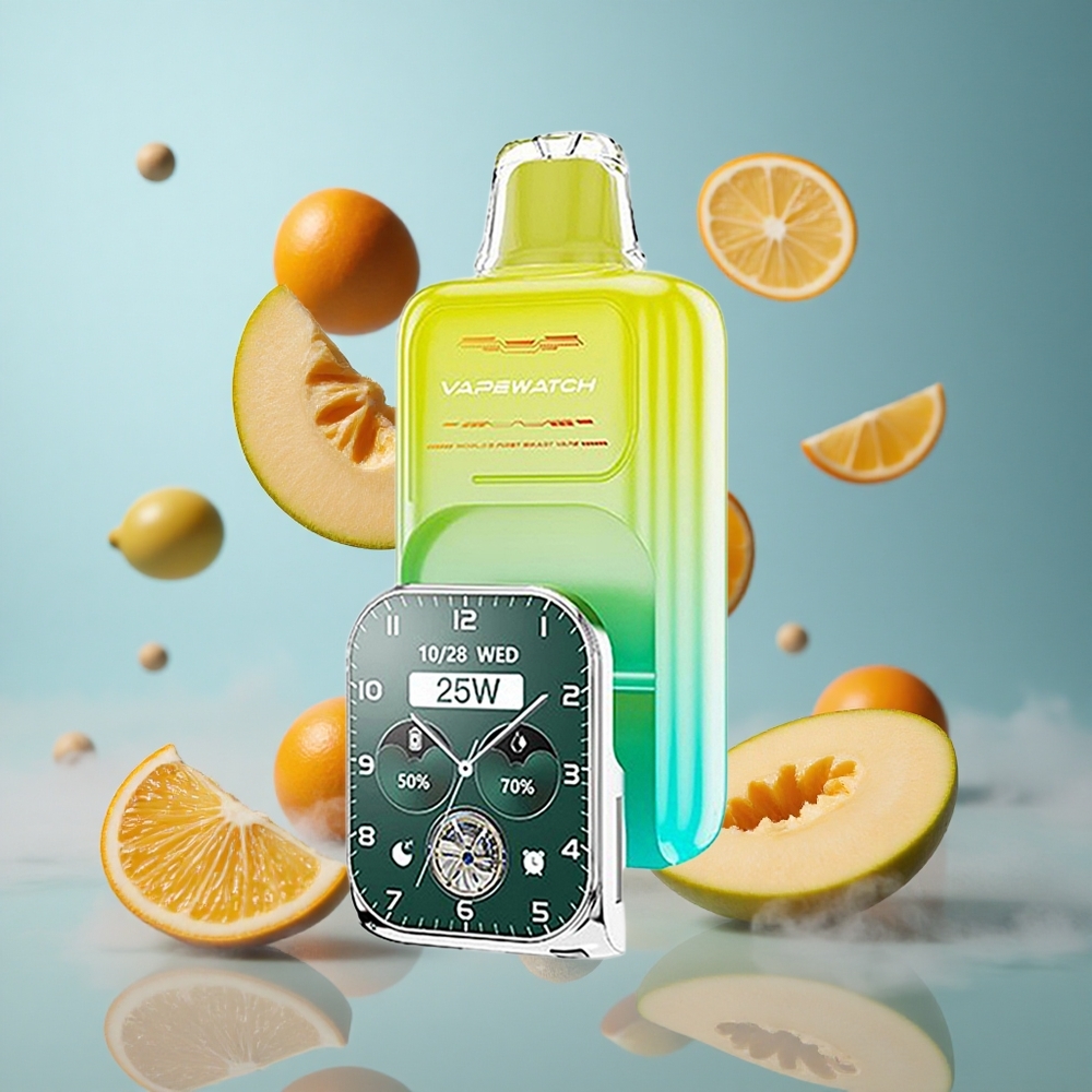 JNR Vape Watch 30000 Puffs 19mL 1000mAh Dual Mesh Coil Orange Mango