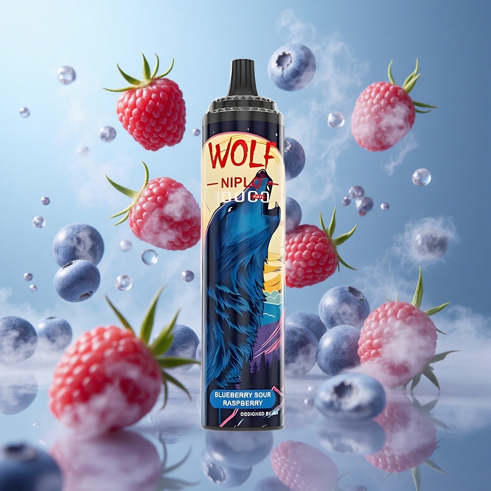 JNR Wolf Niplo 10000 Puffs 20ml Blueberry Sour Raspberry 650mAh Type-C