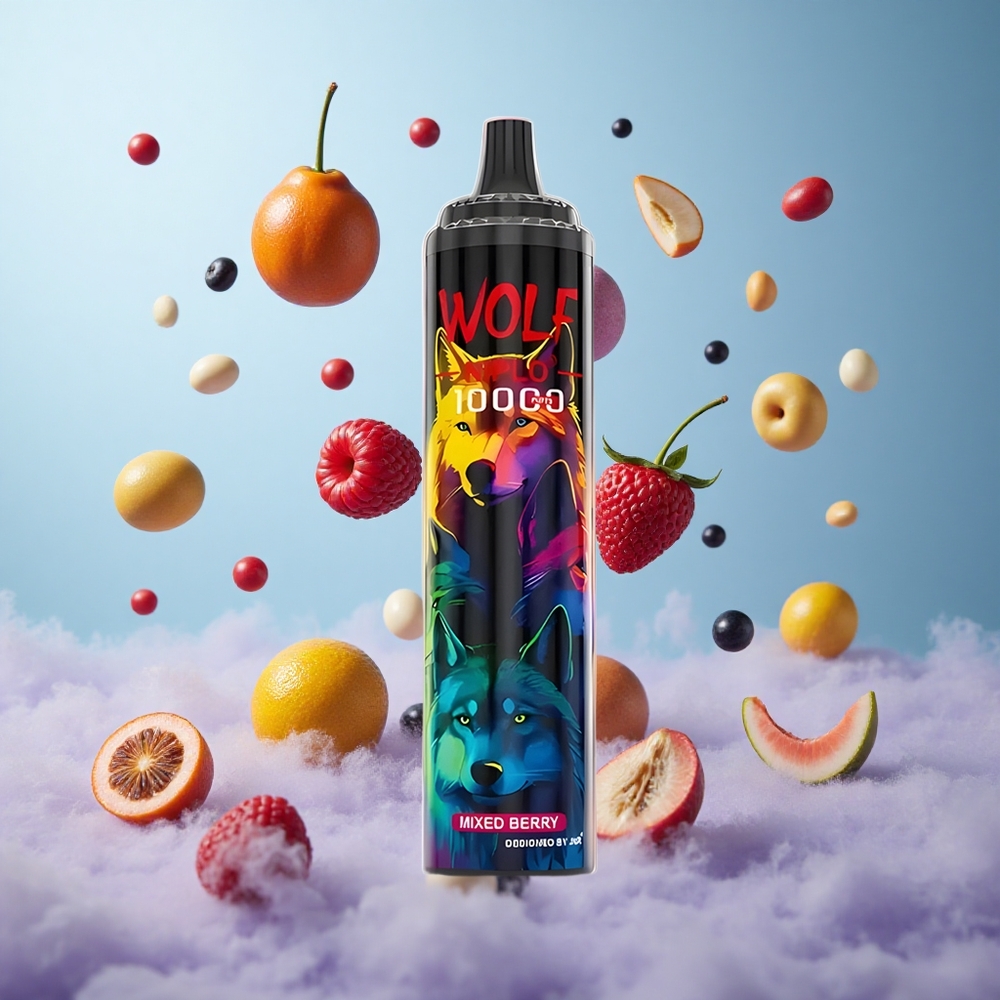JNR Wolf Niplo 10000 Puffs Mixed Berry 20ml 650mAh Type-C Mesh Coil 1.0 Ohm