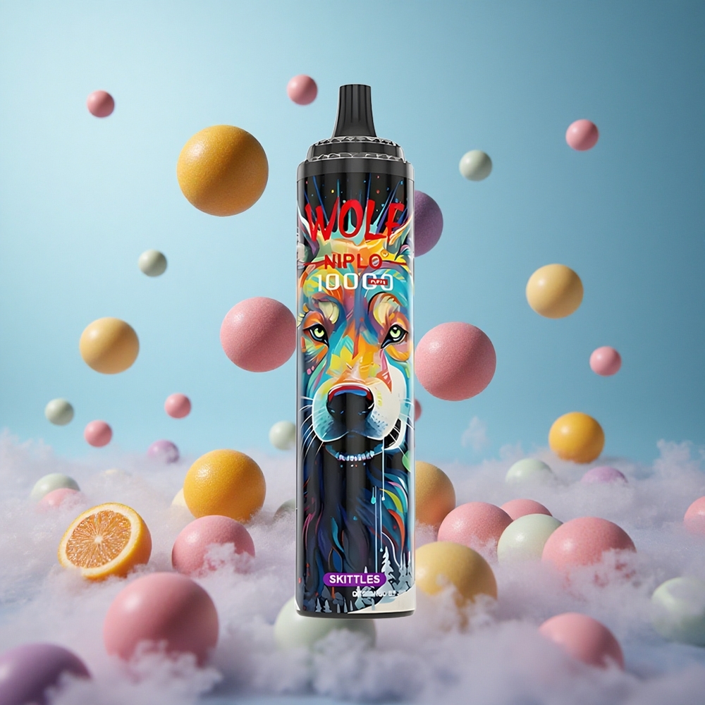 JNR Wolf Niplo 10000 Puffs Skittles Mesh Coil 1.0 Ohm Type-C