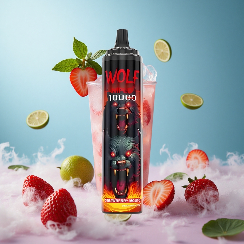 JNR Wolf Niplo 10000 Puffs Strawberry Mojito 20ml 650mAh Type-C 0%/2%/5% Nicotine
